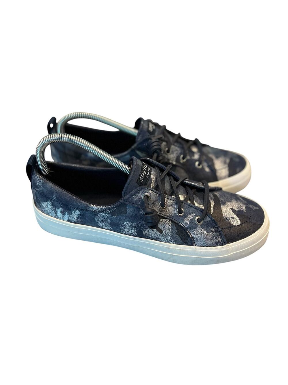 Sperry Crest Vibe sneakers navy metallic silver camo women’s size 10